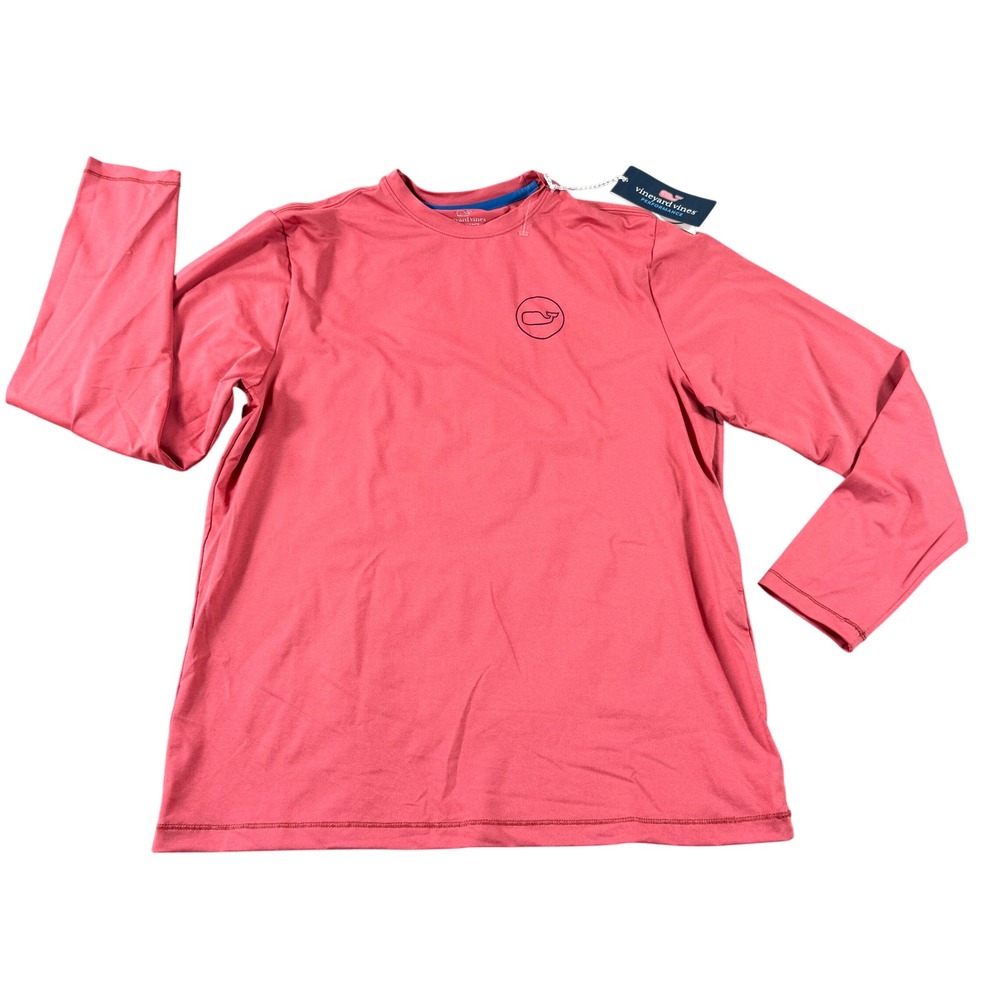 NWT Vineyard Vines Performance Blank Harbor Tee Lobster Reef Pink Big Kid XL